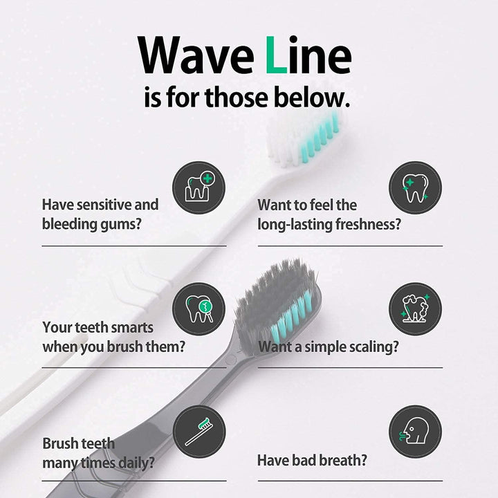 TOOTHNOTE Premium Toothbrush Wave Line, Black &amp;