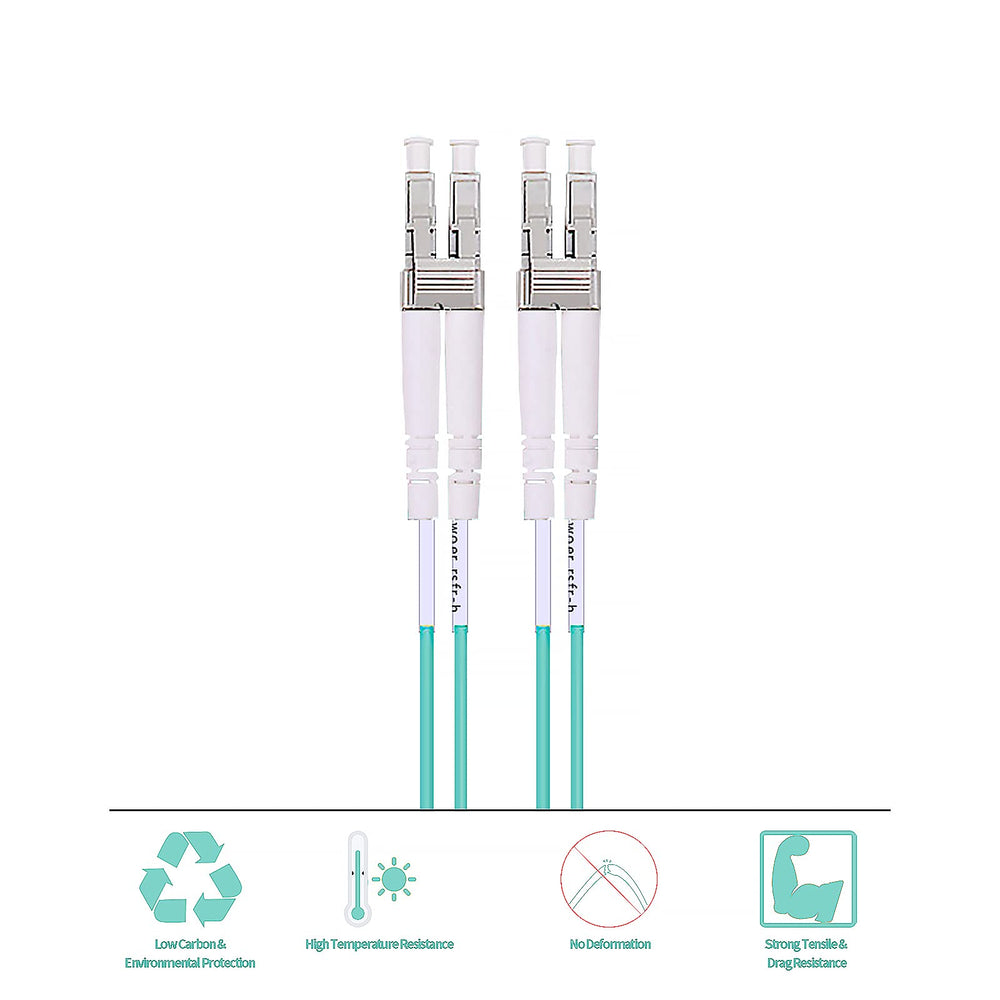 QSFPTEK OM3 LC to LC Fiber Cable, 10GB Internet Patch D