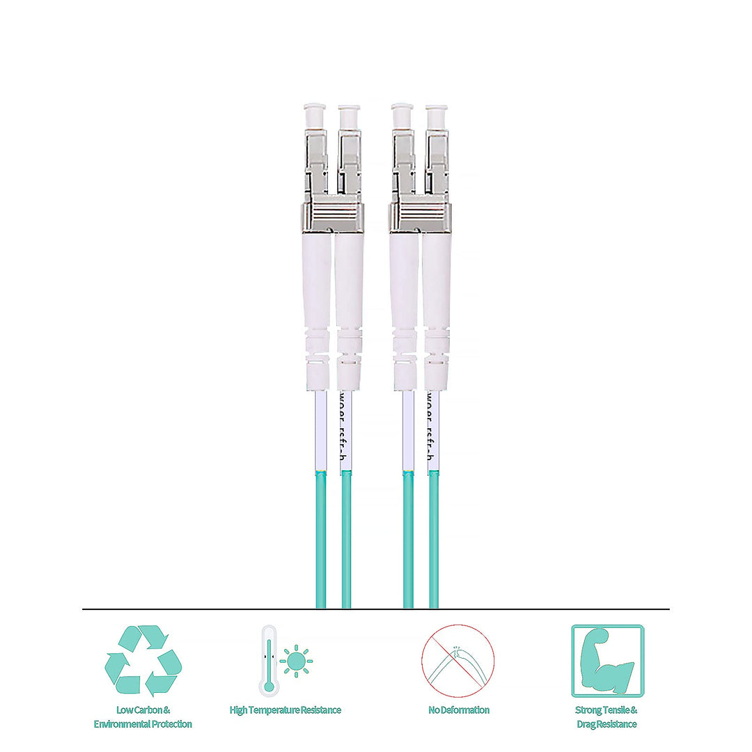 QSFPTEK OM3 LC to LC Fiber Cable, 10GB Internet Patch D
