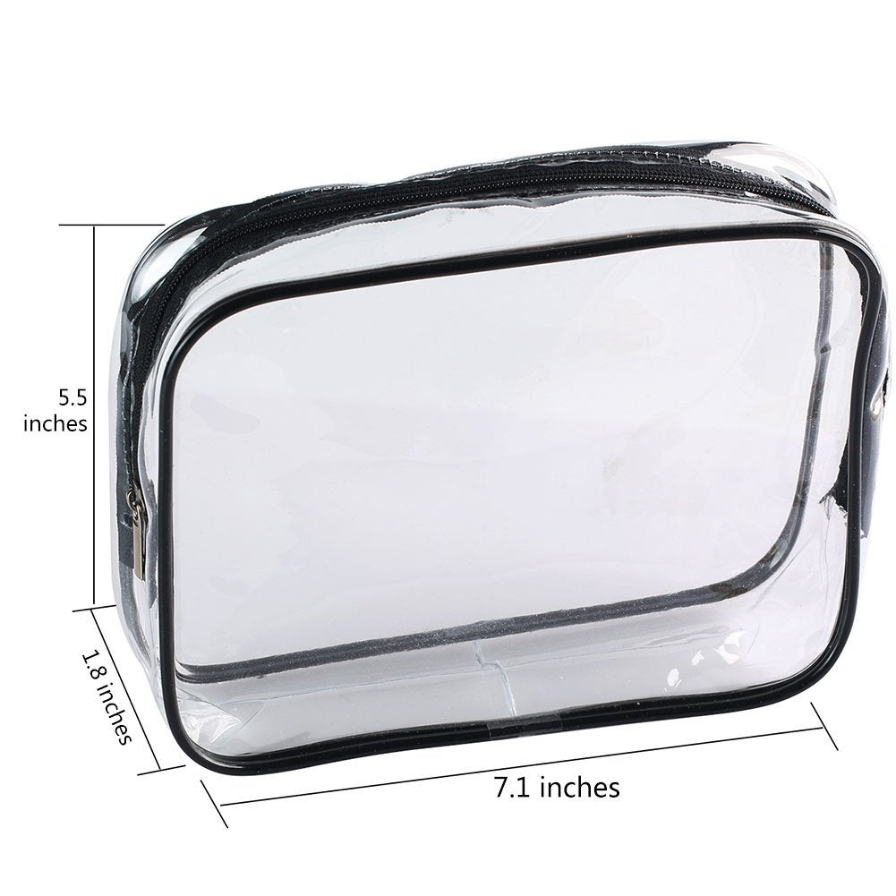 Clear Carry-On Travel Toiletry Bag, TSA Approved 3-1-1 Airline, 1 Quart Sized with Zipper for Men and Women