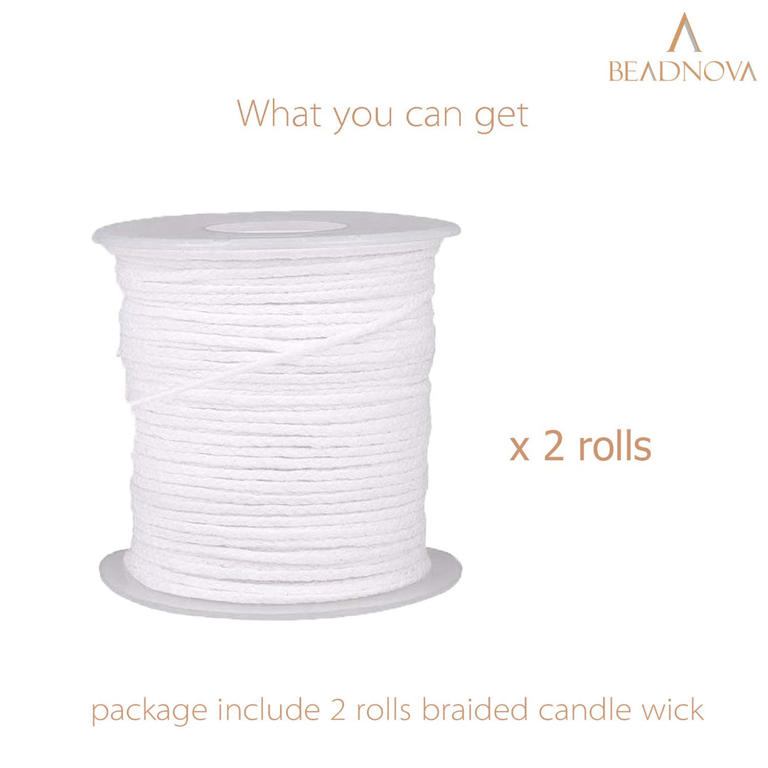 Candle Wick 400 ft Braided Cotton Candle Wick Core Braided Wick for Candle Making and Candle DIY (122m/134yard/400 Foot)