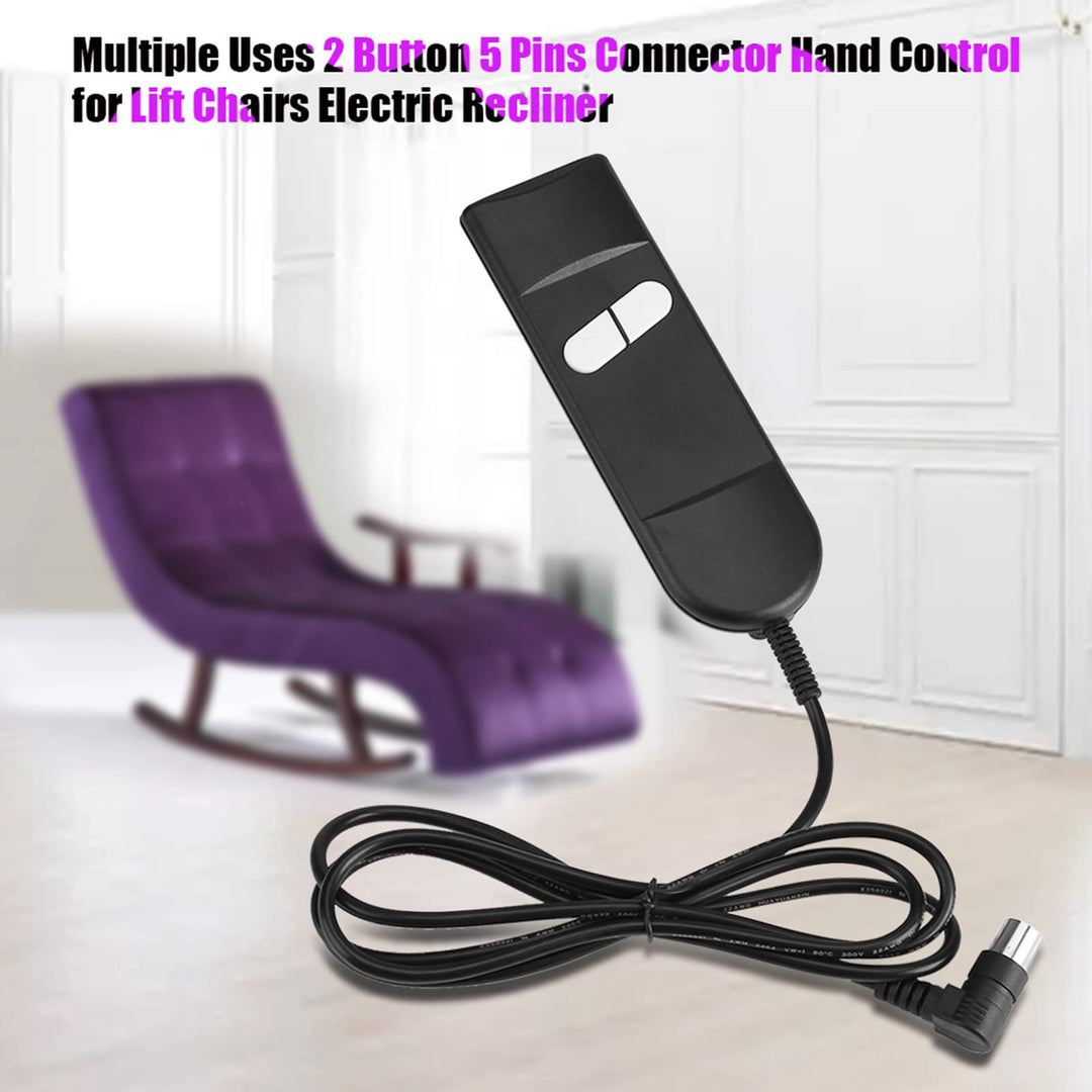 Remote Hand Controller with 2 Button 5-Pin Connection for Okin Med-Lift, Berkline, Pride, Golden and More Lift Chair Power Recliners