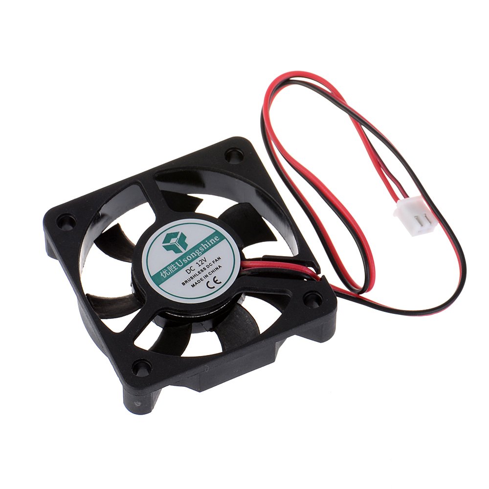 Anmbest 2PCS 5010 Silent Brushless Cooling Fan 2 pin Brushless 5CM Fans DC 12V 0.1A 50mm X 50mm X 10mm for Cool 3D Printers Parts PC Case CPU Cooler Sleeve Bearing 7 Blades