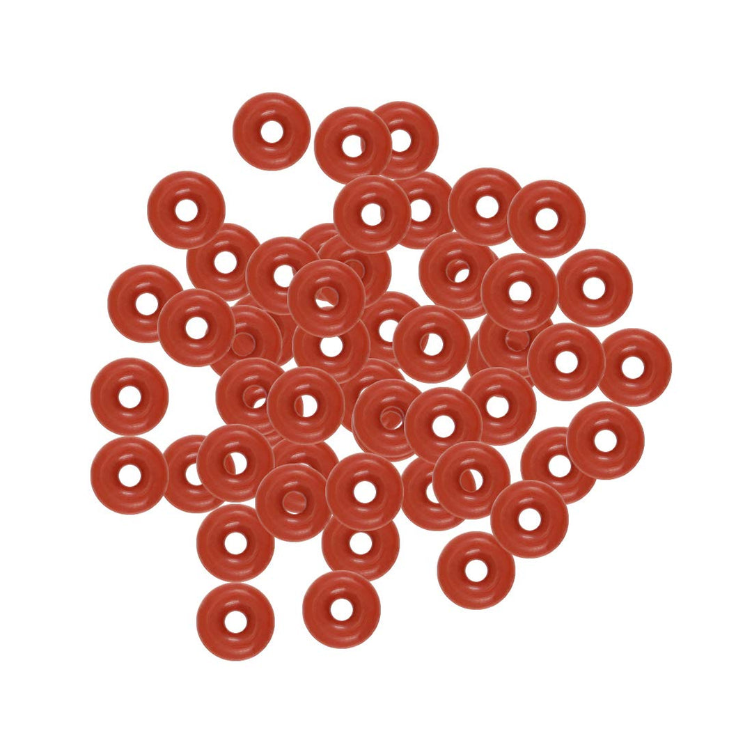Silicone O-Ring, 4mm OD, 1mm ID, 1.5mm Width, VMQ Seal Rings Gasket for Co2 O Ring, Red, Pack of 50