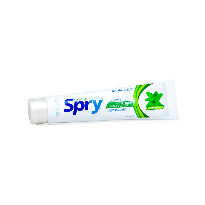 Xylitol Toothpaste 5oz, Fluoride Free Toothpaste Adult and Kids, Teeth Whitening Toothpaste with Xylitol, Natural Breath Freshening, Mouth Moisturizing Ingredients, Spearmint (Pack of 1)