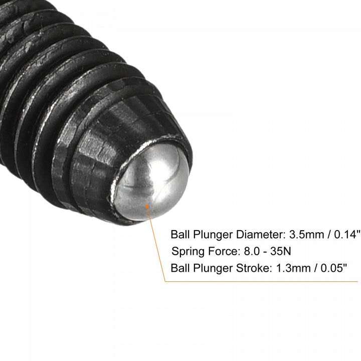 Ball Point Set Screws, 20pcs M6 x 8mm High Carbon Steel Metric Spring Hex Socket Grub Screw