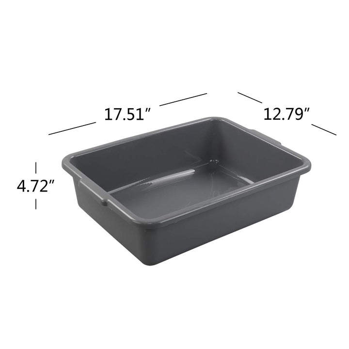4-Pack 13 L Gray Commercial Bus Tubs, Utility Bus Boxes