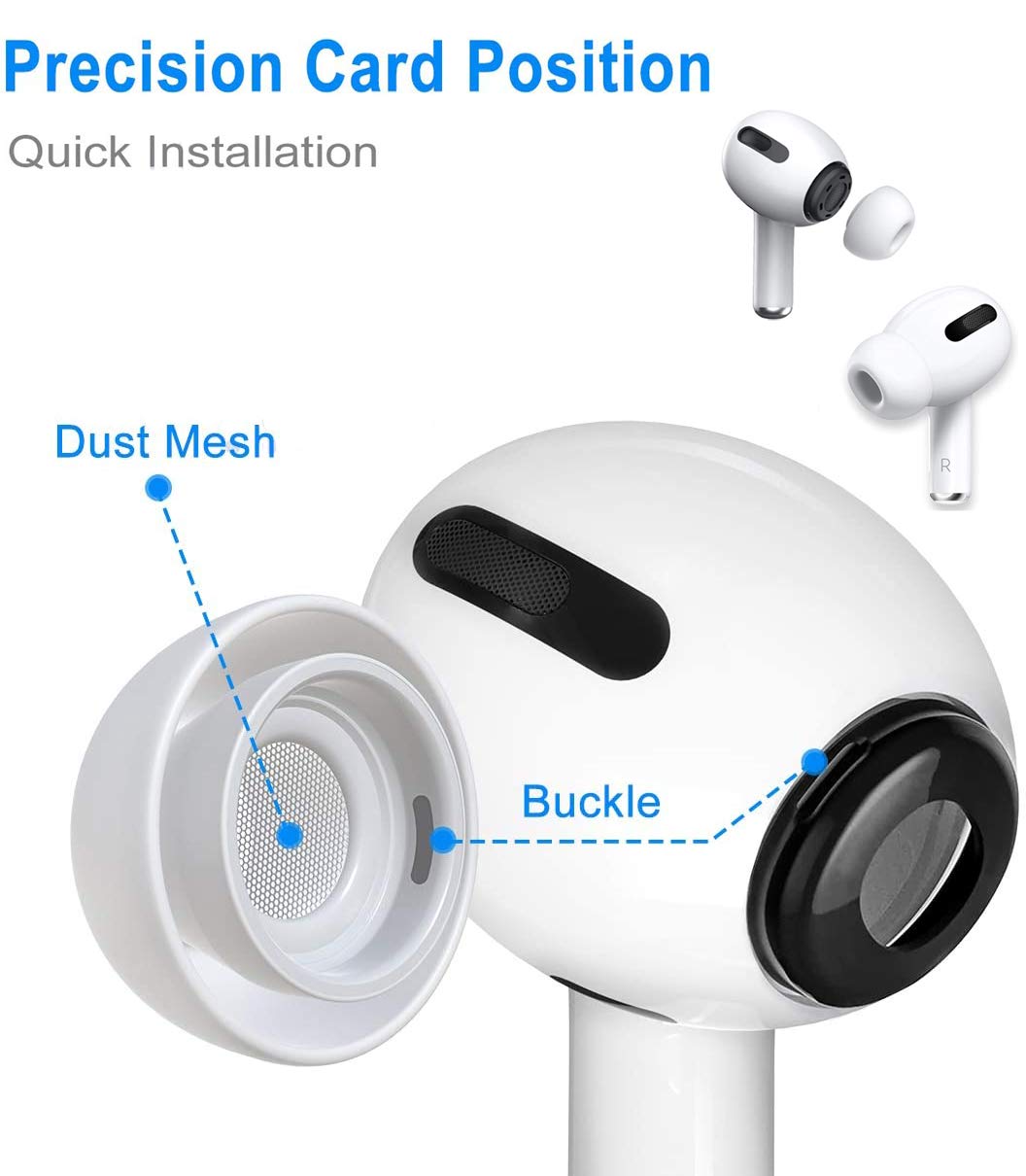 [3 Pairs] Replacement Ear Tips for Airpods Pro and Airpods Pro 2nd Generation, Silicone Earbuds with Noise Reduction Hole, with Portable Storage Box and Fit in The Charging Case (S/M/L)