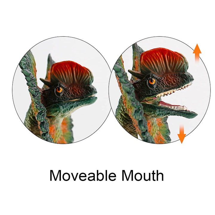 7 Inch Savage Dilophosaurus Solid Dinosaur Figurine Dilophosaurus Figure with Moveable Mouth