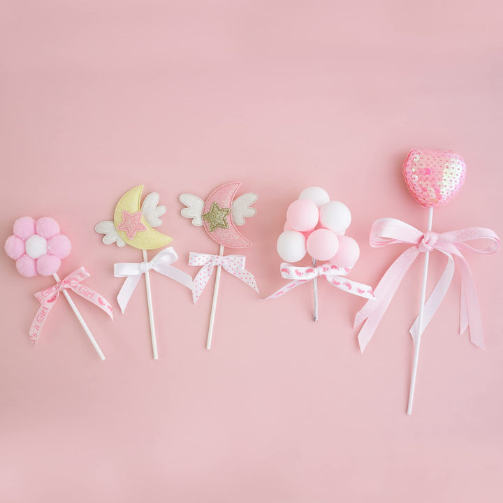 HUIHUANG Baby Pink Ribbon for Baby Shower Its Girl Pink