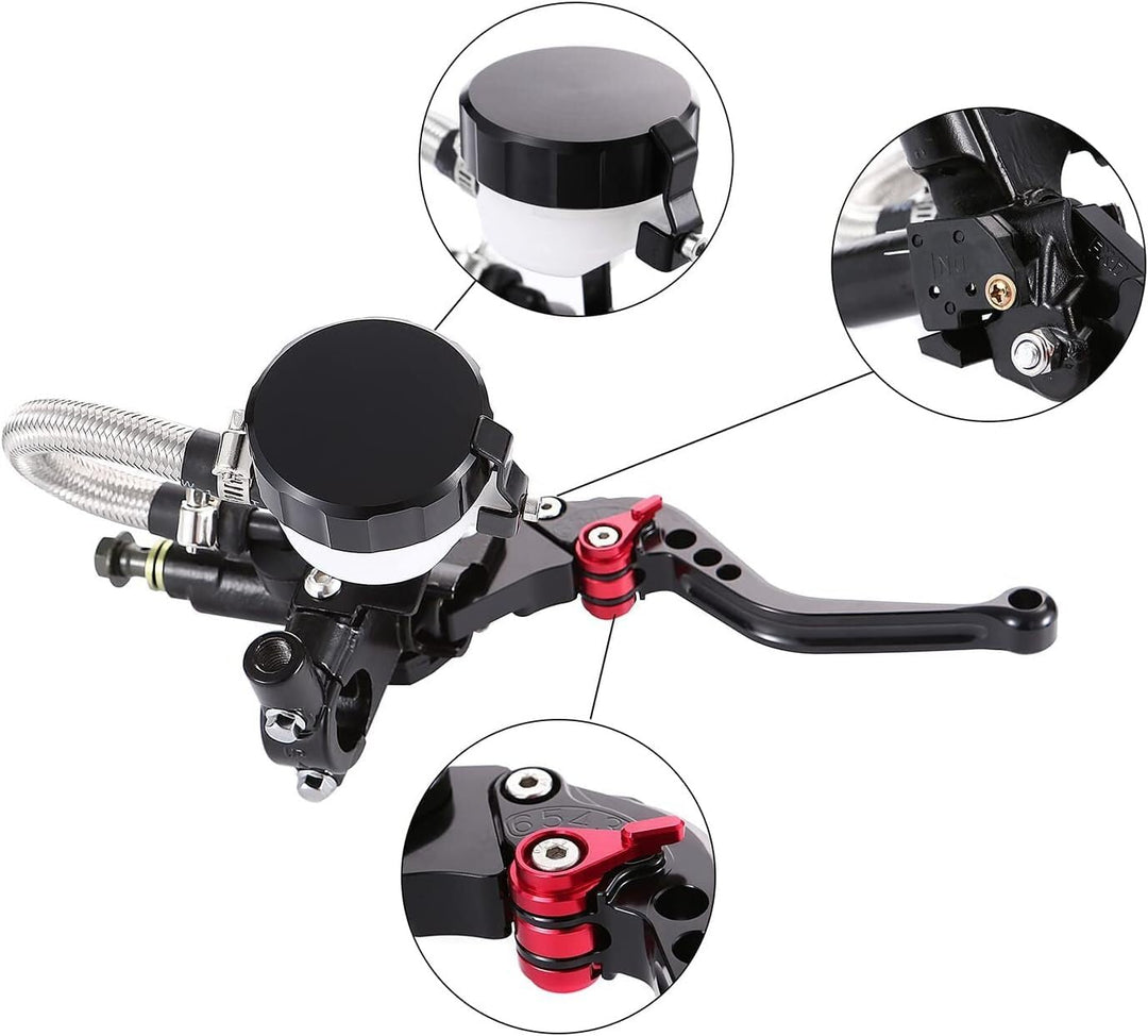 Universal Motorcycle Brake Levers 7/8 22mm Cylinder Clutch Lever Adjustment Front Brake Master Standard Handlebar for Sport Bike/Street Bike/Scooter/Dirt Bike (Black)