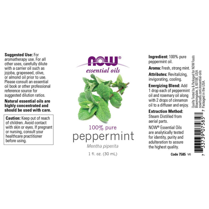 NOW Essential Oils, Peppermint Oil, Invigorating Aromat