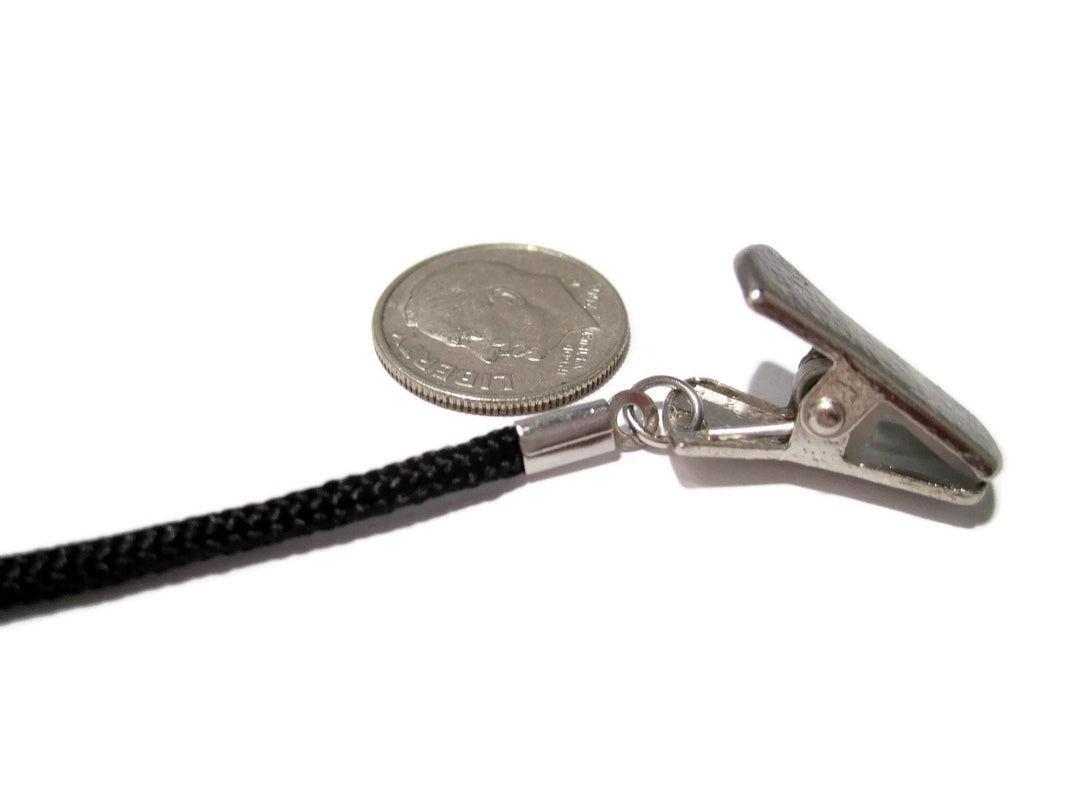 Black Clip Eyeglass Chain, Eyeglass Holder, Eyeglass Cord, Eyeglass Strap, Silver Clips, 341