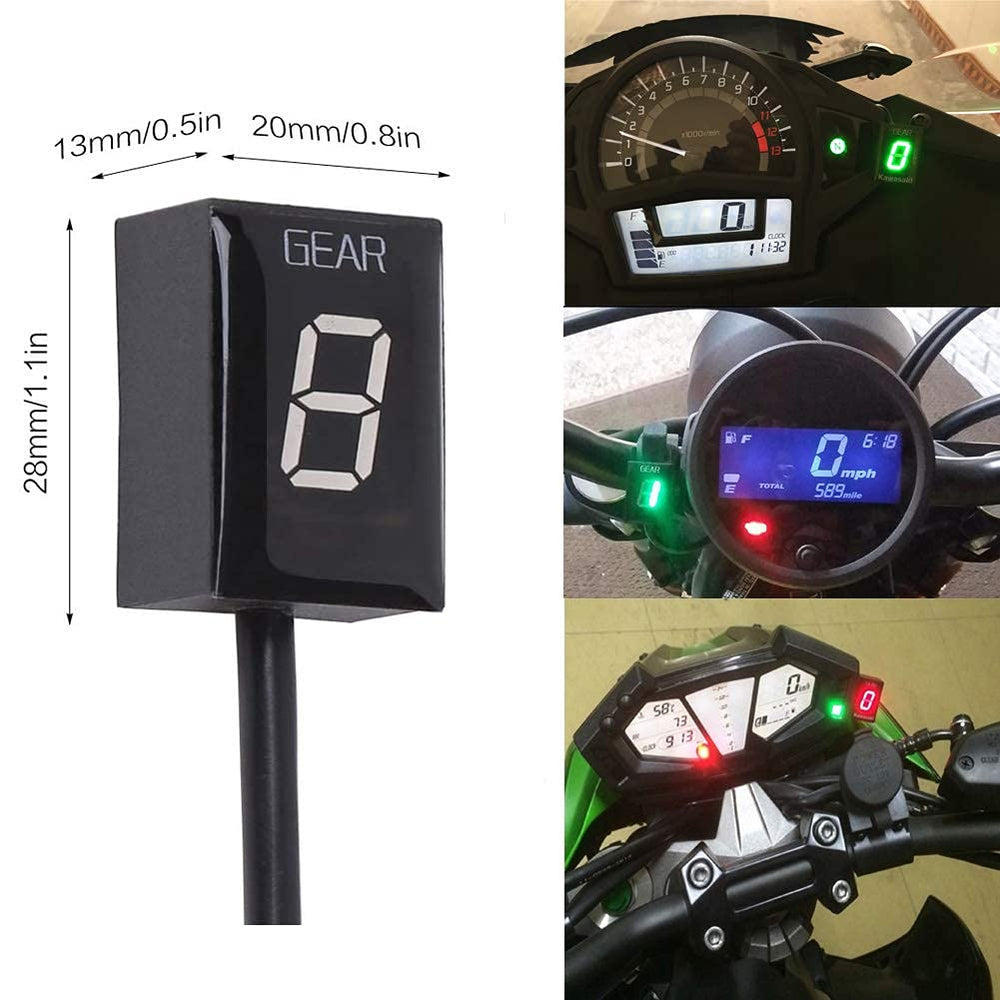 Motorcycle Gear Indicator for Honda with Holder Bracket,Waterproof LED Display Digital Display Speedometer Shift Lever Sensors Plug & Play (Blue)