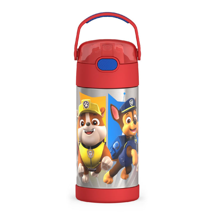 FUNTAINER Water Bottle with Straw - 12 Ounce, Paw Patrol - Kids Stainless Steel Vacuum Insulated Water Bottle with Lid