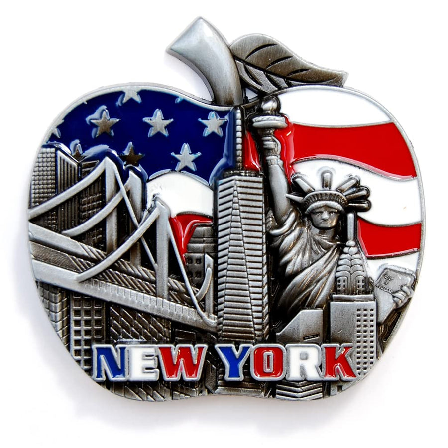 Color May Vary. Big Apple New York Souvenir Metal Fridg