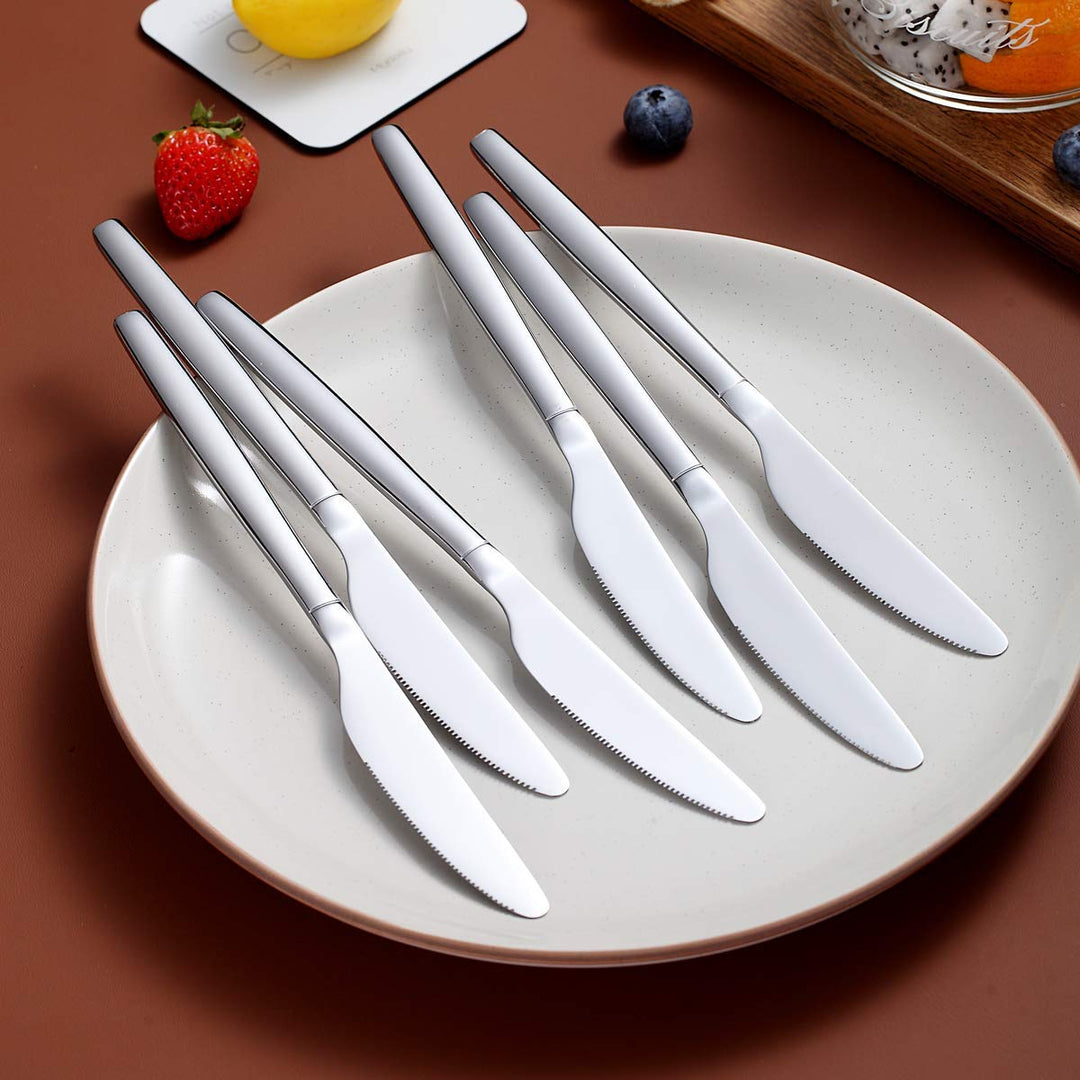 Berglander Dinner Knives Set Of 6, Stainless Steel Shin