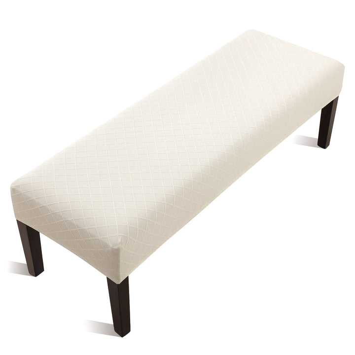 Stretch Dining Bench Cover, Anti-Dust Removable Bench Slipcover Washable Print Bench Seat Protector Cover for Living Room, Bedroom, Kitchen (Black Blue)