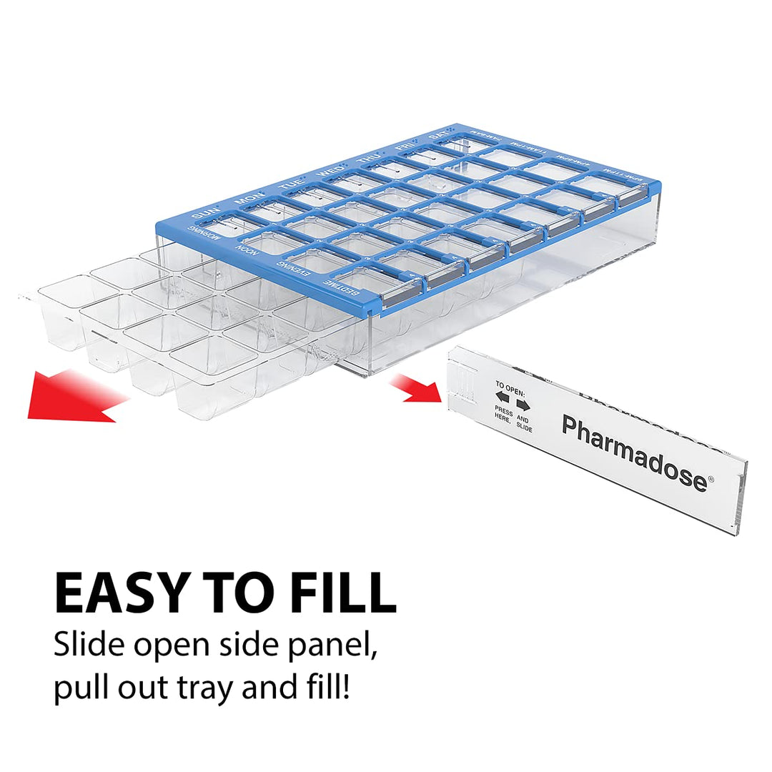Ezy Dose Four-a-day Weekly Maxi-pharmadose Medication Organizer