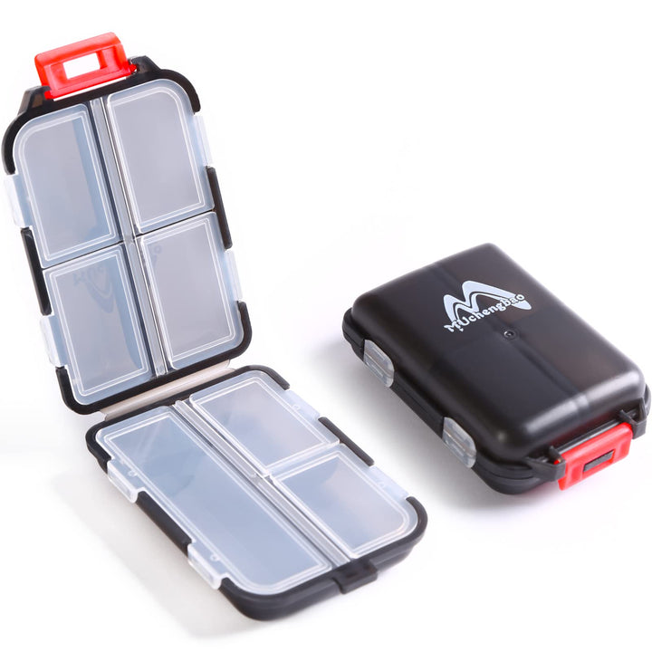2PS Weekly Pill Organizer Small Folding Box 7 Day BPA-Free Daily Pill Container Foldable Travel Pill Case with Lock Pill Holder, Medicine Organizer for Purse Pocket to Store Vitamin Etc (Black)