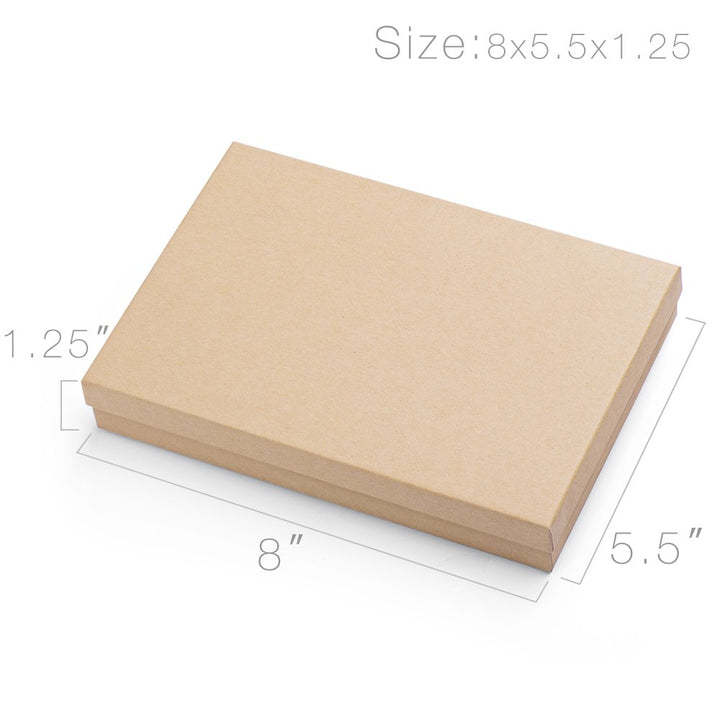8x5.5x1.25 20PC Kraft Jewelry Gift Boxes, Jewelry Boxes Bulk for Wearable Nails Enhancement, Accessories, Bulk Jewelry Box for Small Business &amp; Boutique, Brown