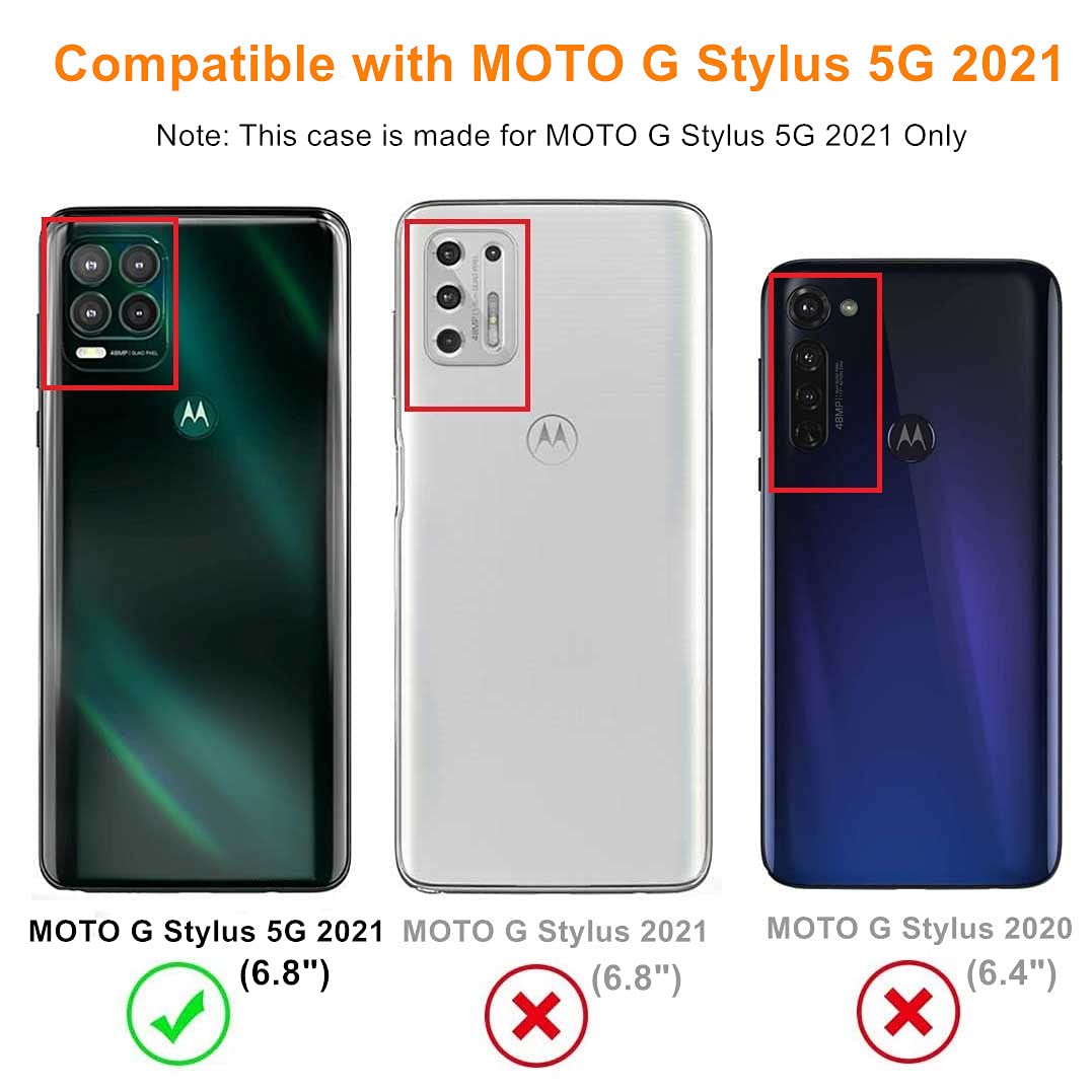 Motorola Moto G Stylus 5G (2021) Cellular Phone Case, Pink/Teal Shockproof TPU Soft Silicone