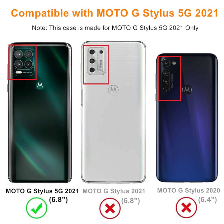 Motorola Moto G Stylus 5G (2021) Cellular Phone Case, Pink/Teal Shockproof TPU Soft Silicone