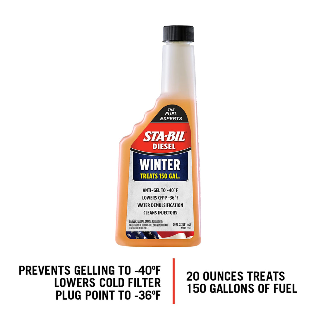 Diesel Winter Anti-Gel - Prevents Fuel Gelling Down to -40 Degrees Fahrenheit - Cleans Injectors - Treats 250 Gallons of Diesel Fuel, 20 fl. oz. (15225),Orange