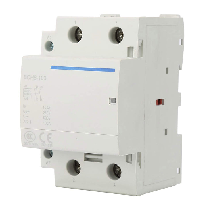 Electrical AC Contactor, Household Ultra-Silent Modular Contactor Industrial 100A 2 Pole BVH8-100 Household AC Contactor for Building Electrical Control Fields(AC230V)
