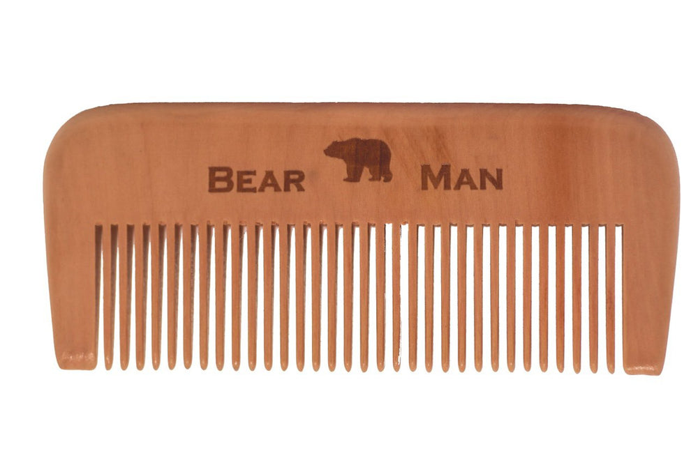 Beard and Mustache Comb - Natural Peach Wood for Men's Hair Anti-Static Traditional Barber Style