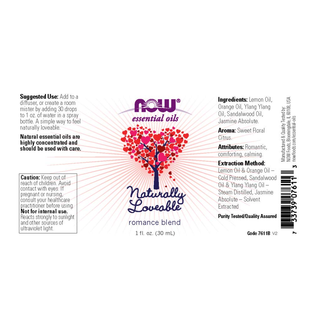 Now Foods Naturally Loveable Oil Blend, Romance, 1 oz
