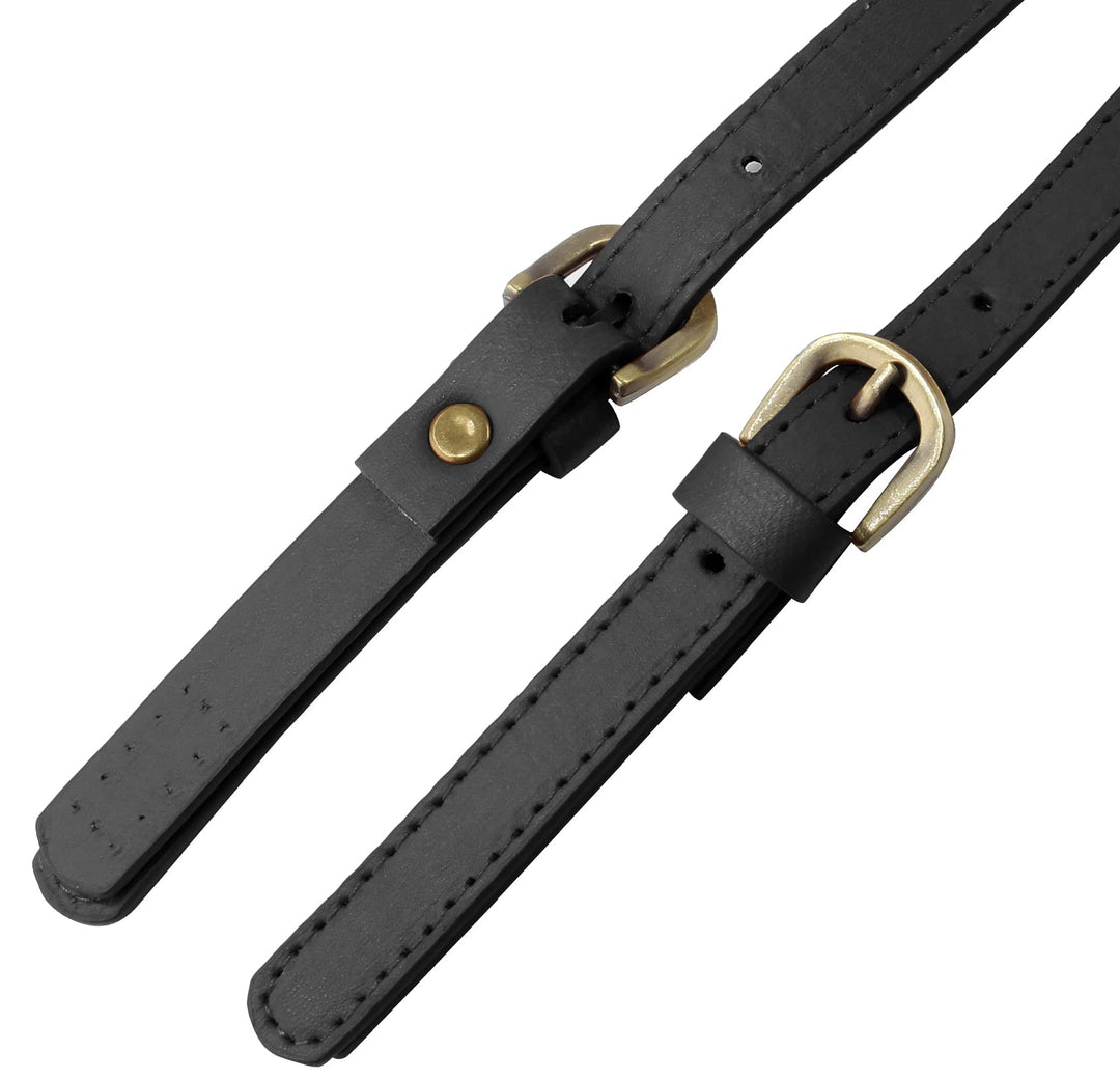 2 Pack 65cm to 71cm Adjustable Handbag Handles, Black Leather Purse Strap Leather Shoulder Strap Purse Straps Replacement Purse Handles for Crossbody