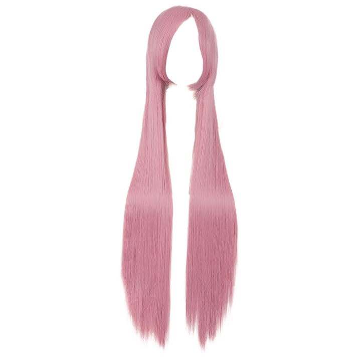 39 Inch/100cm Side Bangs Long Lolita Cosplay Party Pink Straight Wig 100cm