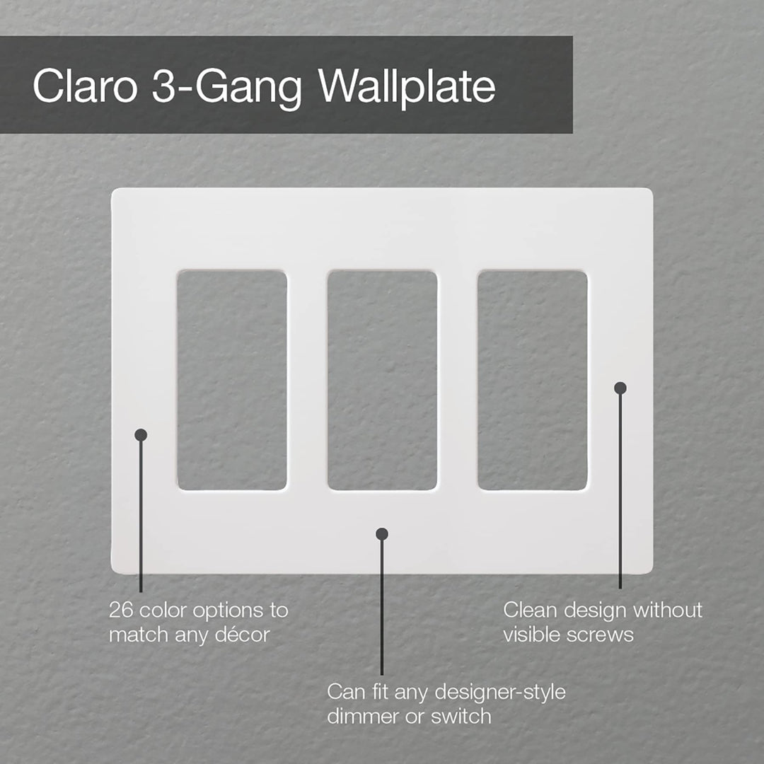 CW-3-SS 3-Gang ClaroWall Plate, Stainless Steel