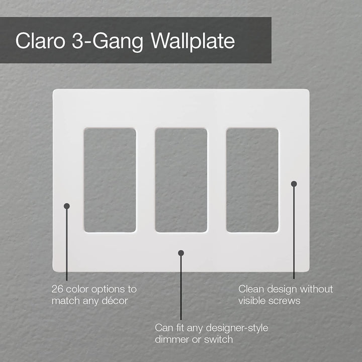 CW-3-SS 3-Gang ClaroWall Plate, Stainless Steel
