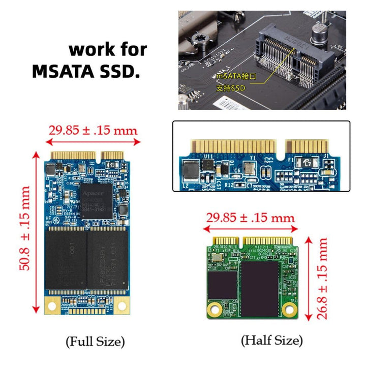 ChenYang mSATA Mini SATA SSD to IDE 44Pin 2.5 inch Hard