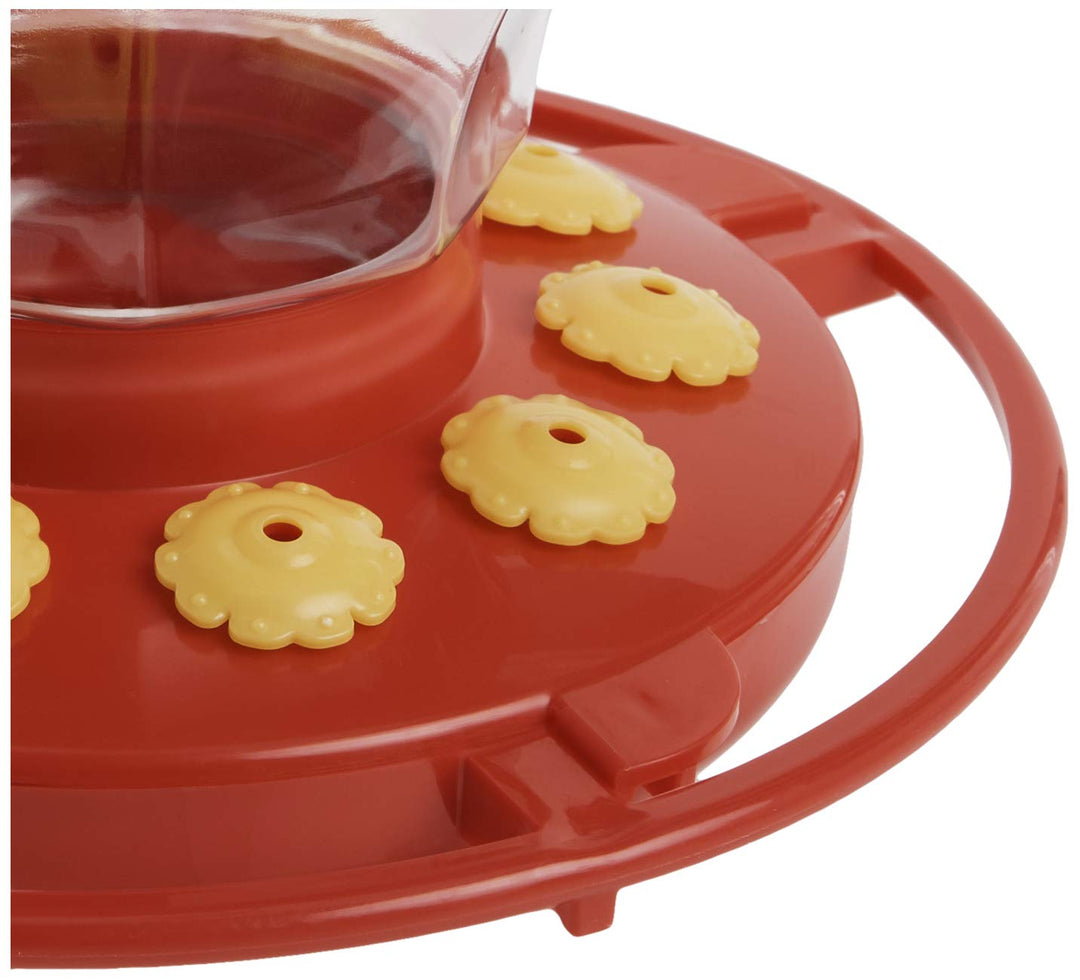 First Nature 993091-546 16 oz. Hummingbird Flower Feeder , Red