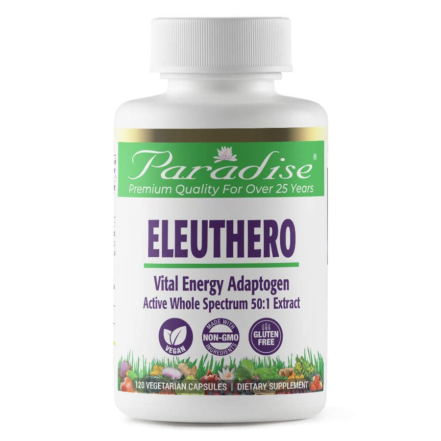Eleuthero Root Extract, Adaptogen Supplement, Super Potent, Ultra Pure, Vegan, Non GMO, 120 Vegetarian Capsules