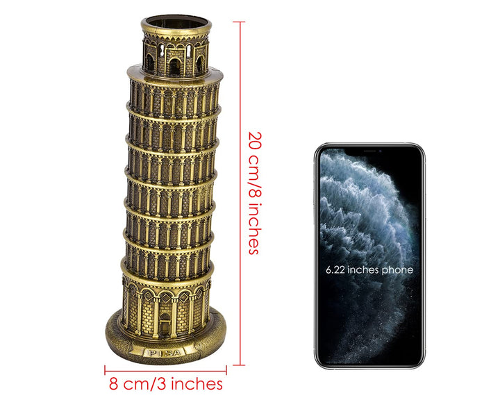 Metallic Leaning Tower of Pisa Statue Souvenir Figurines Tower Model Kit for Home Decoration, Party