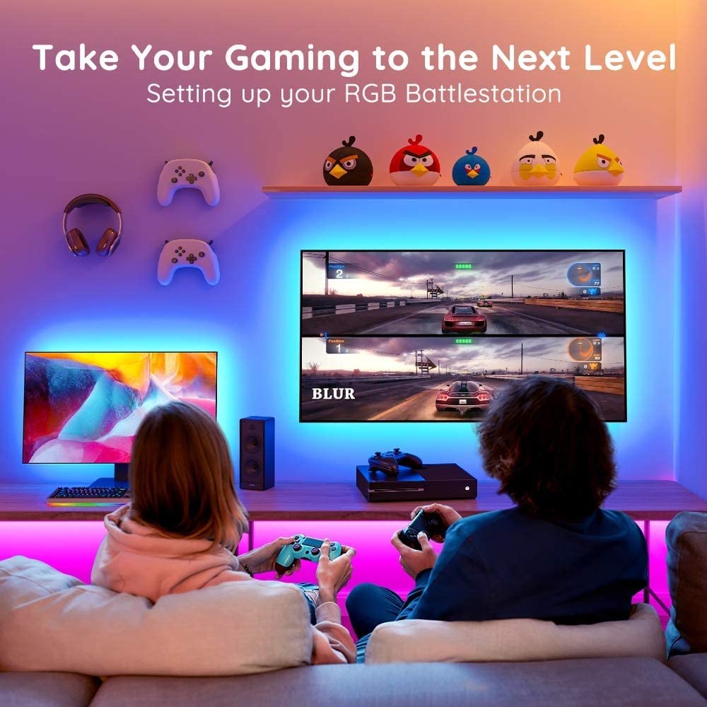LED Lights for 58 Inch TV,Backlight 8.2ft USB LED Light Strip Indoor Use APP Controlled with Remote, DIY Colors TV LED for Gaming Lights,Ambient Lighting Kit