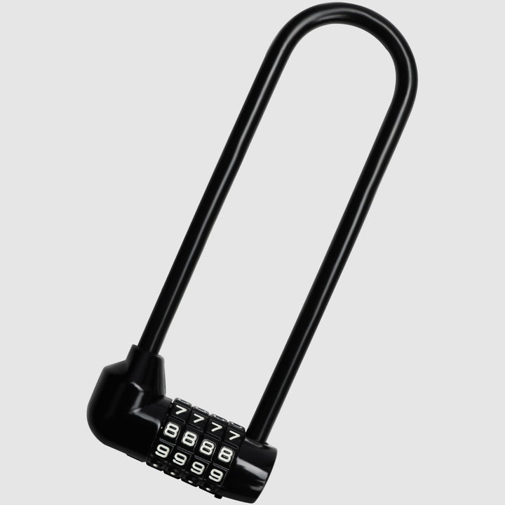 4 Digit Combination Padlock - 16cm/6 inch with Long Shackle - Heavy Duty Outdoor Waterproof Lock with Resettable Code - Pad Lock for Bicycles, Gates, Mountain Bike, Gym, School, Shed &amp; Lockers