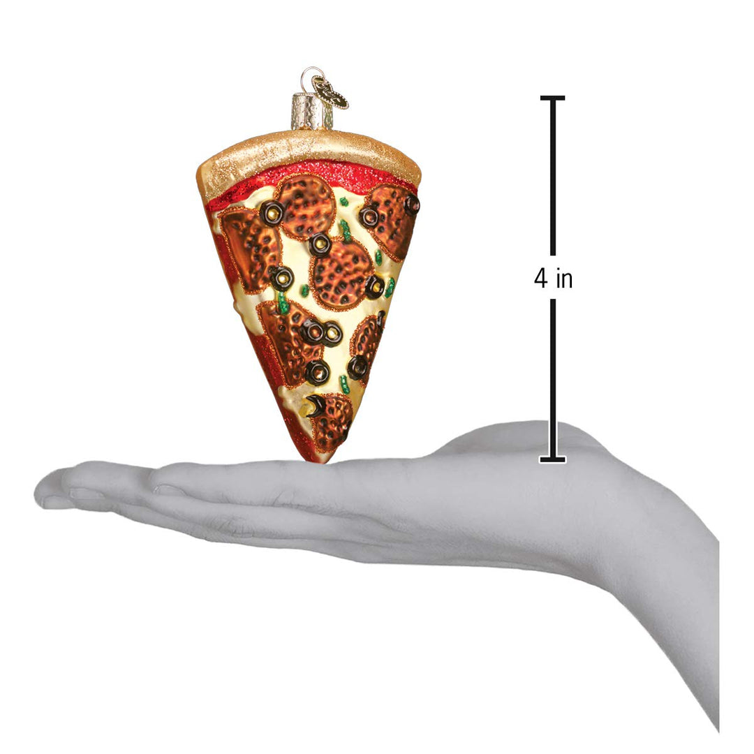 Pizza Slice Glass Blown Ornaments for Christmas Tree