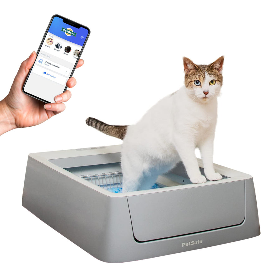 ScoopFree Crystal Smart Self-Cleaning Cat Litter Box - WiFi & App Enabled - Hands-Free Cleanup With Disposable Crystal Trays - Less Tracking, Superior Odor Control - Includes a Disposable Tray