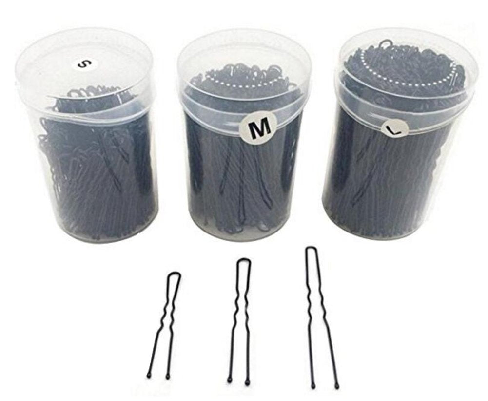 1Box 160PCS Black Bobby Metal Pins Waved U Shaped Hair Pins Bun Pins Hair Slides Grips Hair Accessory For Women Girl Buns Up-Dos (7cm /2.8 Inches)