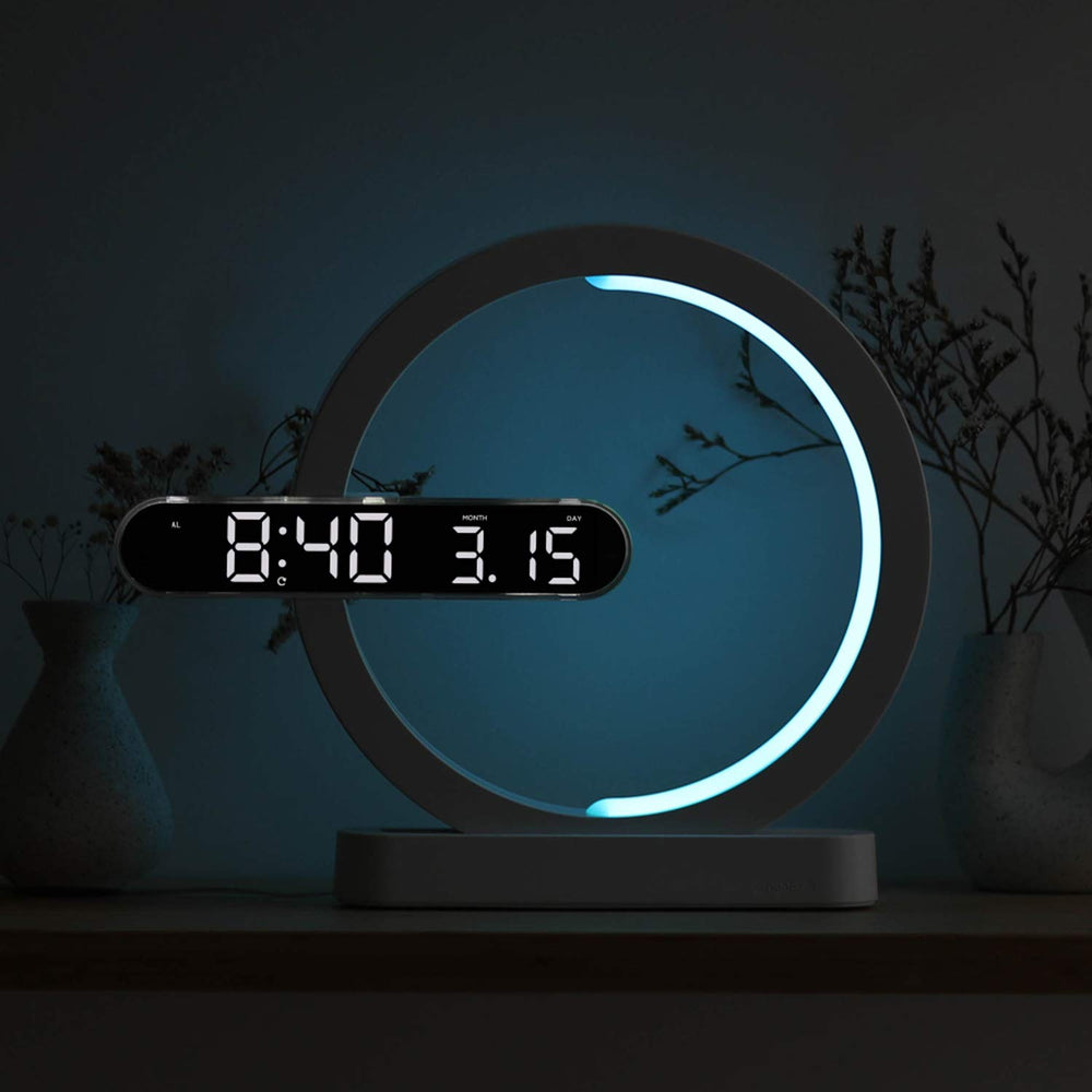 Moonlight Nightlight Dual LED Clock, Digital Alarm Clock, 12/24H Mode, Alarm & Snooze, Date Display, 2 LED Colors, 7 Color nightlight, Adjustable LED Brightness, LED Clock with Remote Control