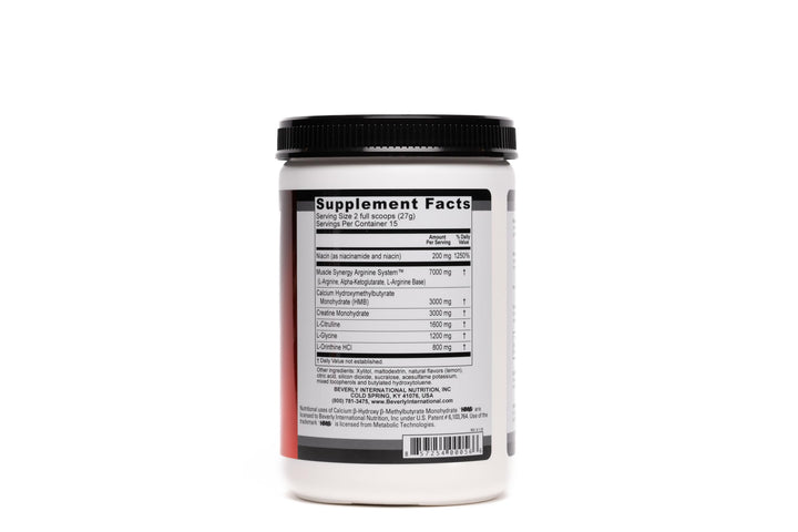 Muscle Synergy 405g (Lemon Powder 14.3 oz) Dramatic Muscle Pump, Size &amp; Strength Maximizing Drink Mix w/HMB. L-Arginine, L-Citrulline, Creatine Monohydrate, L-Ornithine