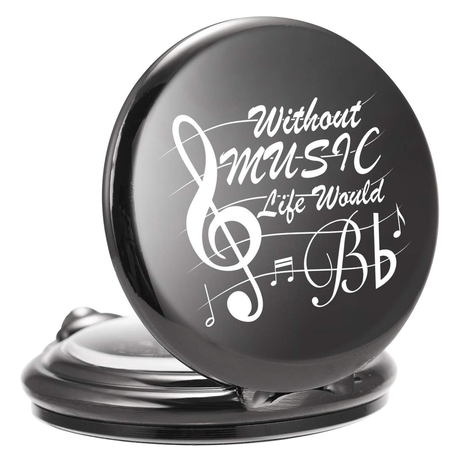 Pocket Watch, Music Pocket Watch and Chain for Men Wome