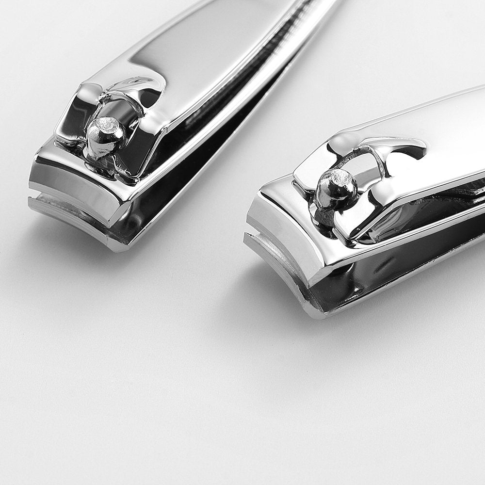 4 Pcs Nail Clippers For Fingernails and Tonenail - Swing Out Nail Cleaner / File - Sharpest Stainless Steel Clipper - Wide Easy Press Lever - Best Quality Nail Cutter