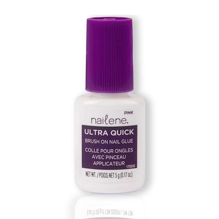 Nailene Ultra Quick Pink Brush On Nail Glue, 0.17 Fl Oz