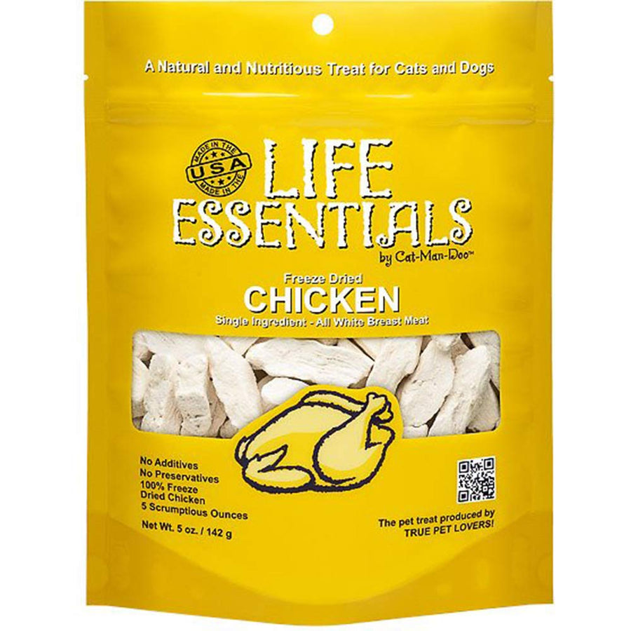 All Natural Freeze Dried Chicken for Dogs & Cats - No Fillers, Preservatives, or Additives - Grain Free Tasty Treat - 5 Oz Bag - Made in USA